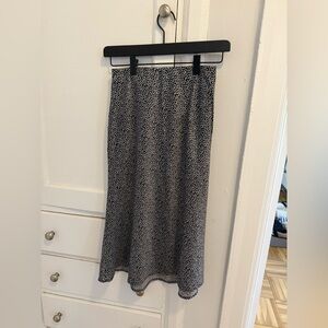 Audrey 3+1 Black and White Patterned Midi Skirt